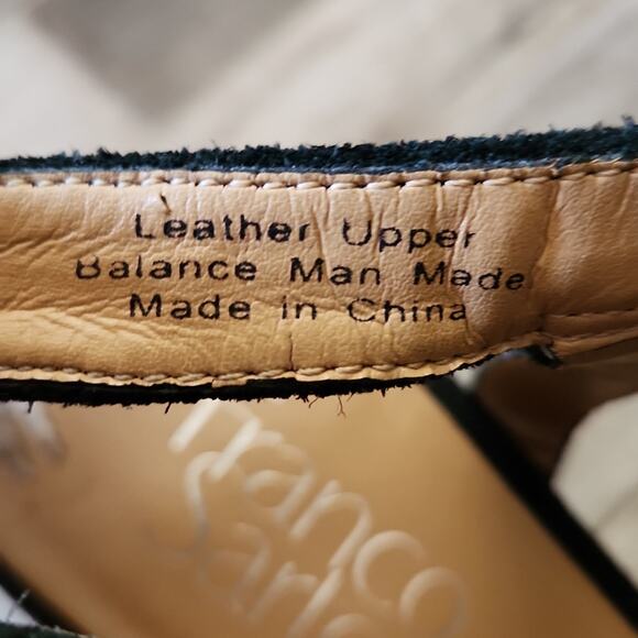 Franco Sarto Harlet2 Black Suede Slingback Sandals Size 7 Peep Toe Neutral Block - Picture 9 of 11